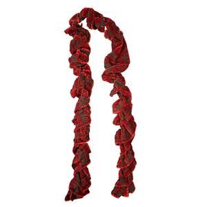 Red Twisted Heathered Crushed Velvet Red Scarf Twisted Spiral Design Lagenlook